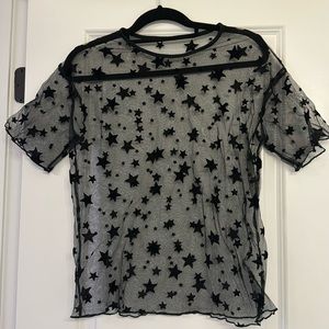 Velvet Star Mesh Top